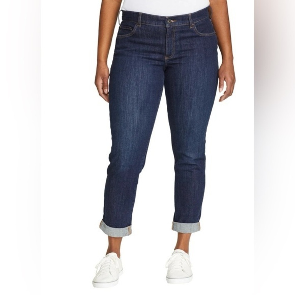 Eddie Bauer Boyfriend Jean Two-Way Stretch Denim Blue NWT